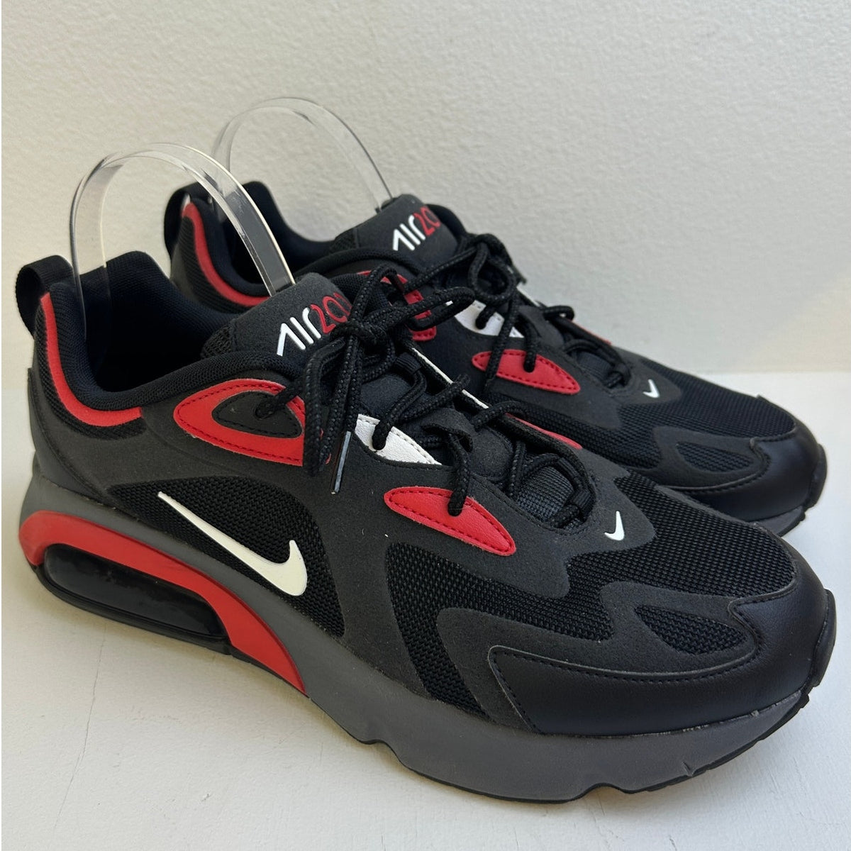 Nike Air Max 200 Black University Red (CI3865-002) Sneakers Men's Sz 10.5