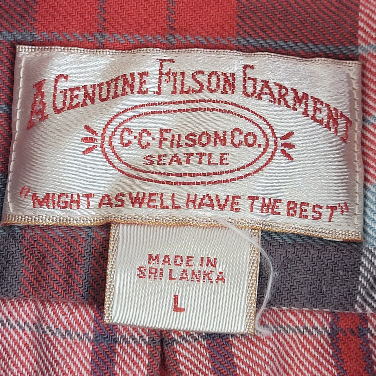 Short Sleeve Alaskan Guide Shirt | Red & Gray Plaid | Men's Sz L