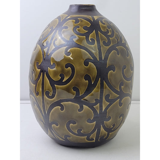 Maitland-Smith Decorative Vase Heavy Ceramic Tabletop Decor | Made in Thailand