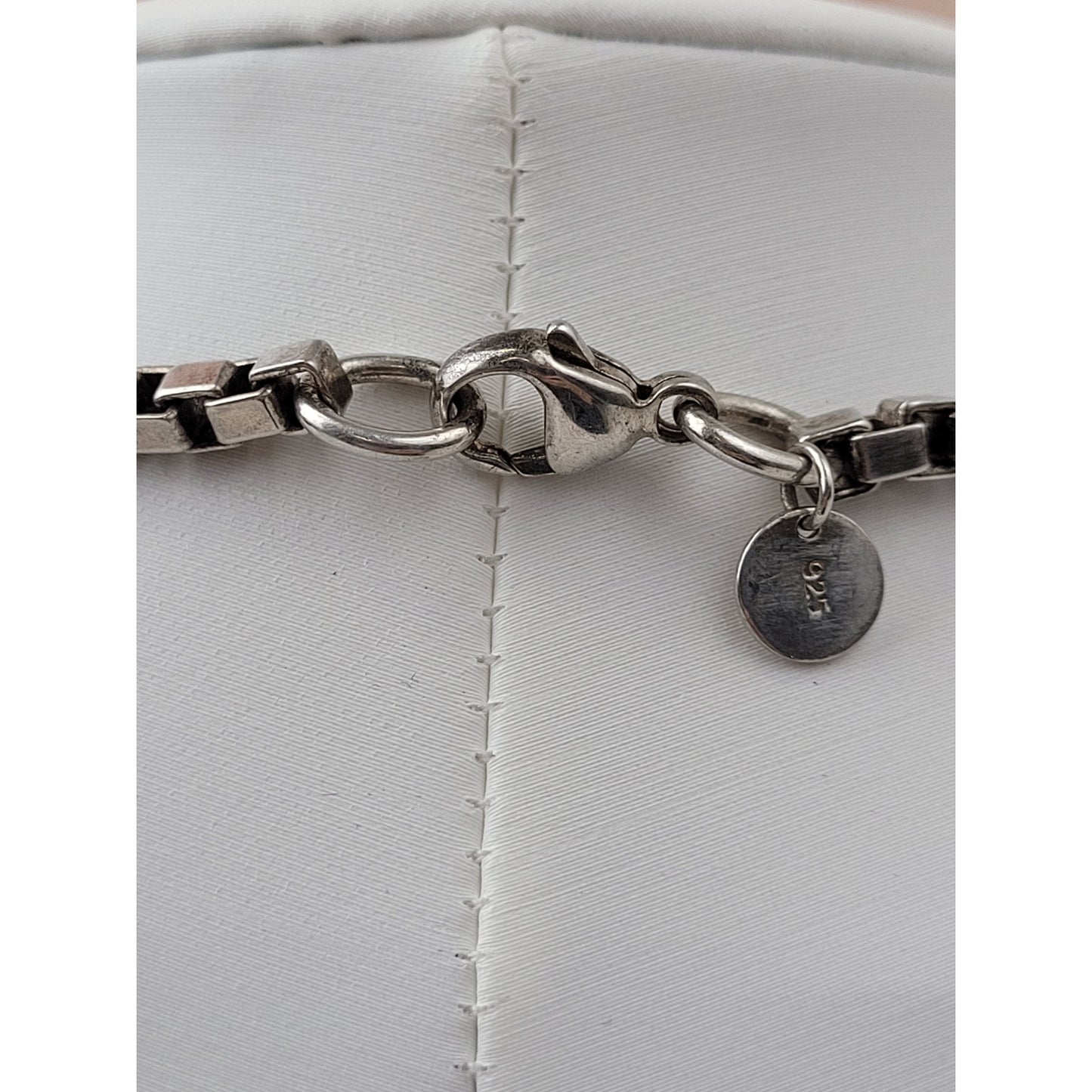 Tiffany & Co. Silver Box Link Venetian Chain Bracelet 7.5" & Necklace 16.5” Set