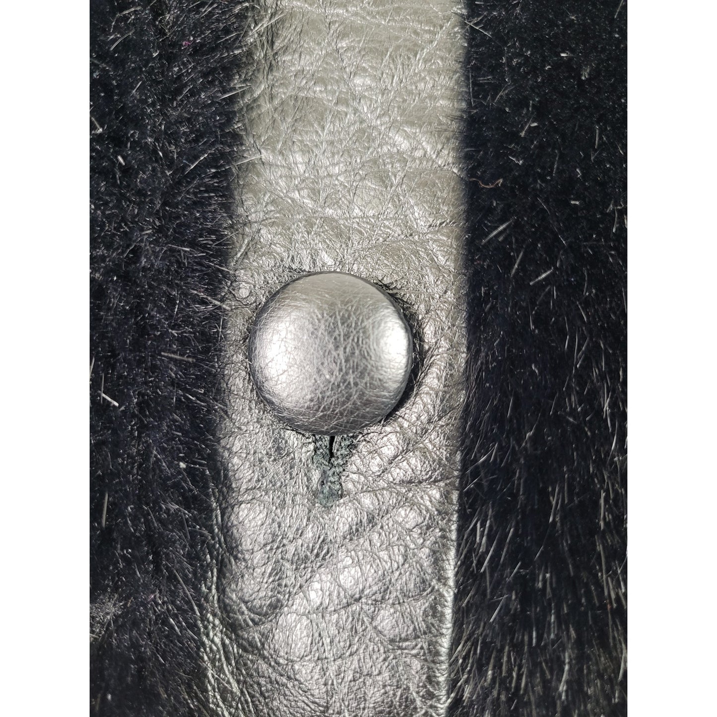 Vintage 1970-80s Adolph Shuman for I.Magnin Faux Fur Jacket Leather Trim Sz S/M