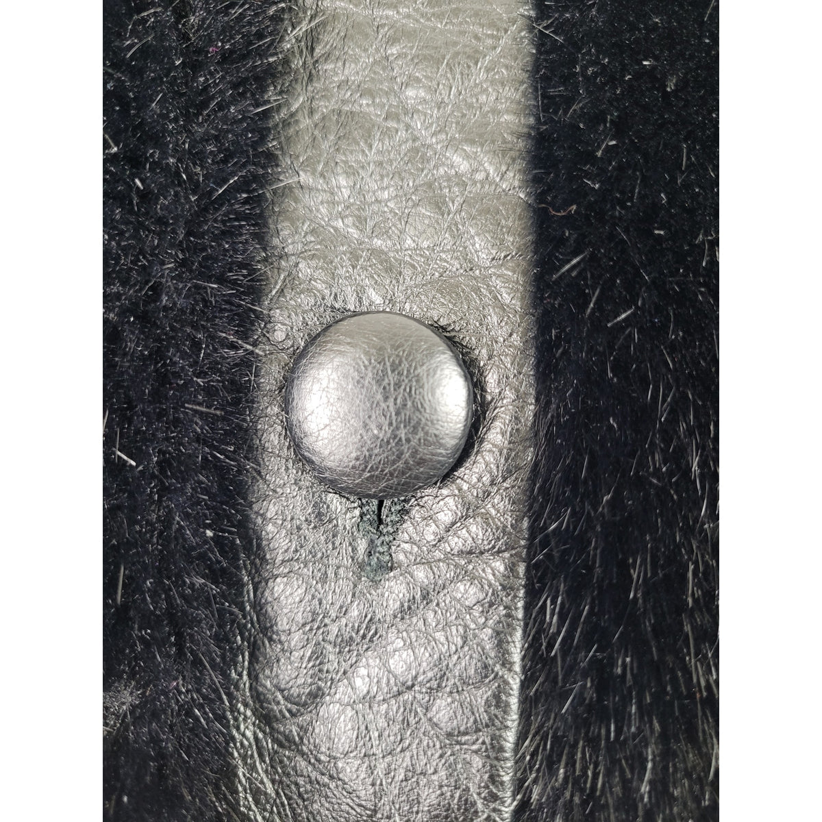 Vintage 1970-80s Adolph Shuman for I.Magnin Faux Fur Jacket Leather Trim Sz S/M