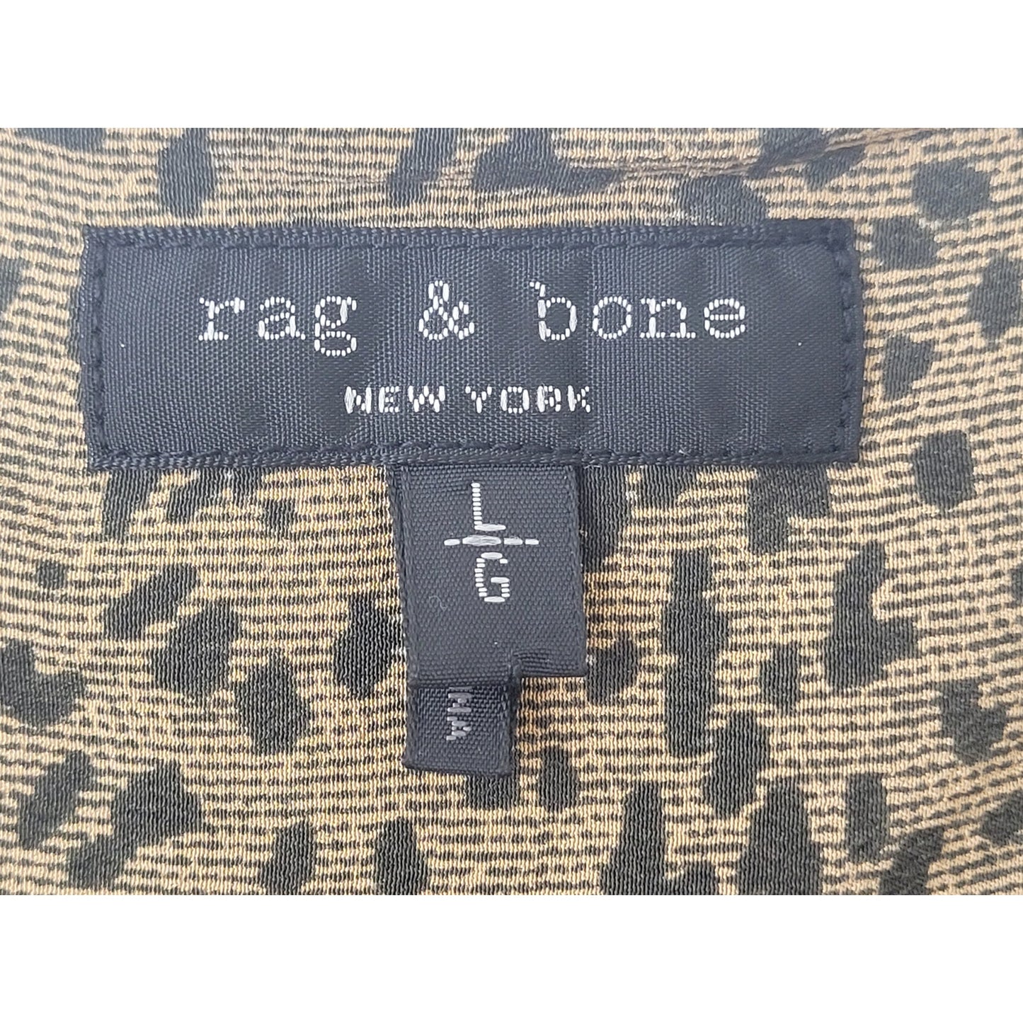 Rag & Bone Leopard Print Silk Blouse Sz L