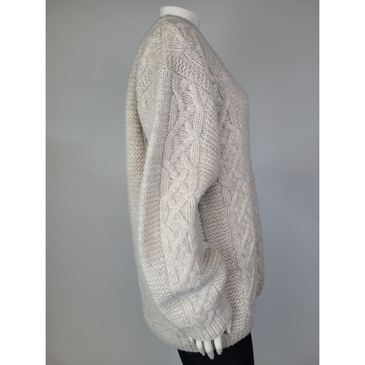 VTG The Eagle's Eye Hand Knit Wool Pullover Cable Knit Sweater Women's Sz L