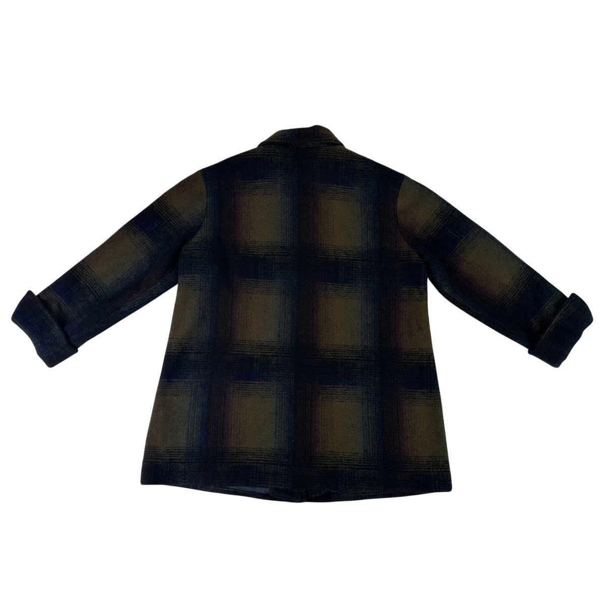 Pendleton Exploded Rainbow Plaid Wool Blend Topper Jacket Coat Women's Sz XXL