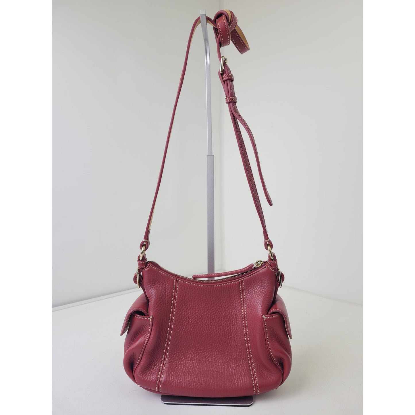 Dooney & Bourke Red Pebble Leather Crossbody Small Bag