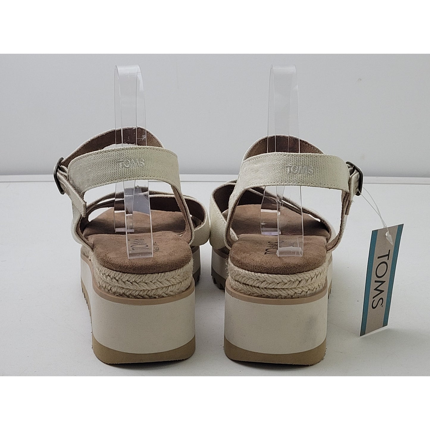 TOMS Noelani Gold Natural Platform Wedge Sandals NWT Women's Sz 10