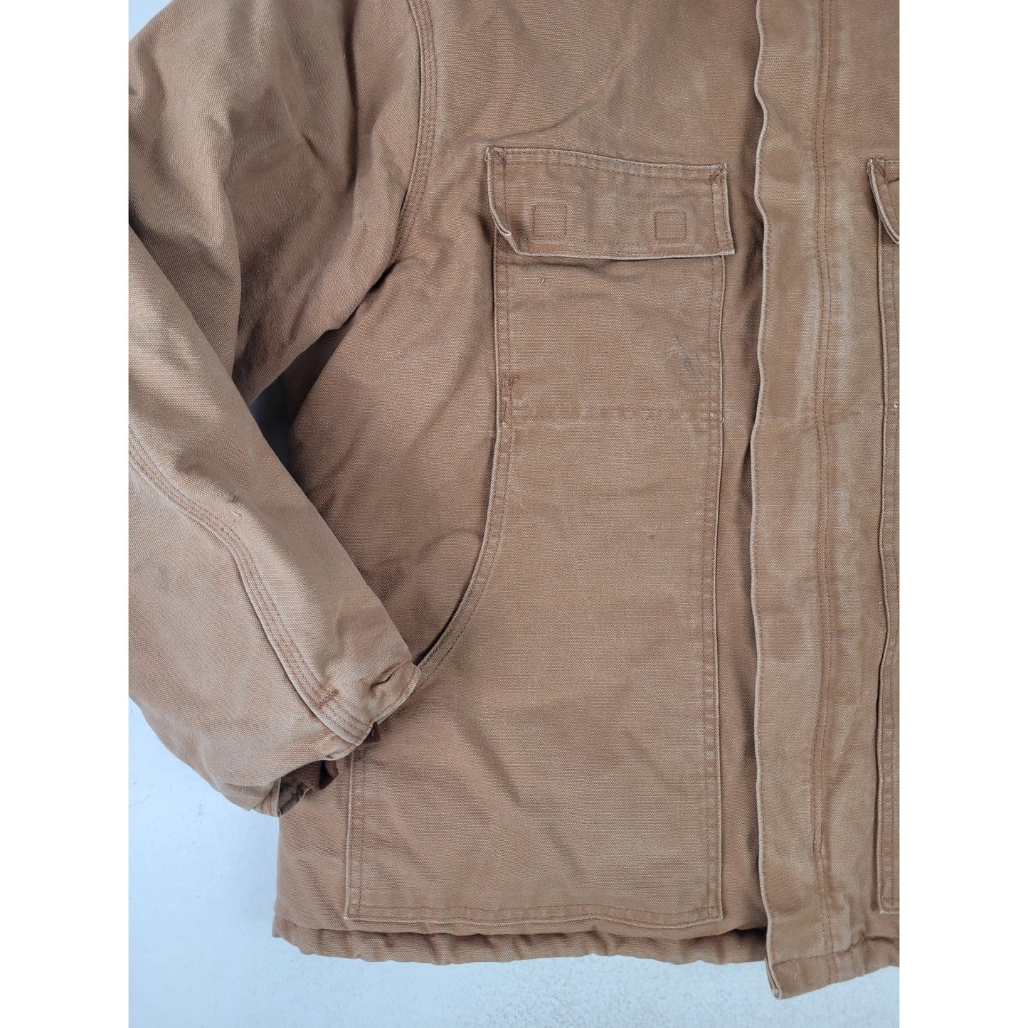 Carhartt C02 BRN Firm Duck Canvas Chore Coat Quilt Lined Men's Sz 48 (XL)