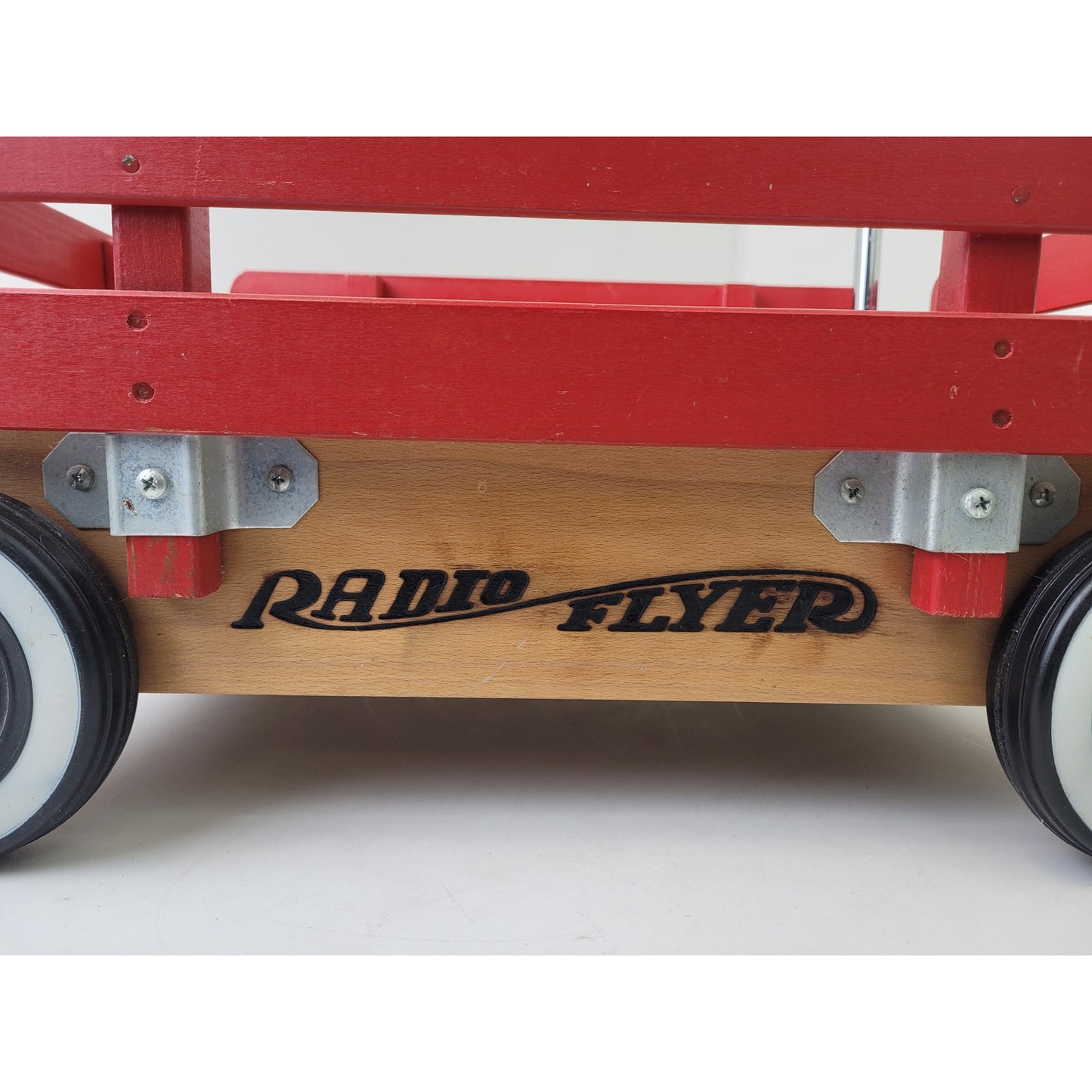Vintage Radio Flyer Wagon Wooden Sides & Rails Metal Handle