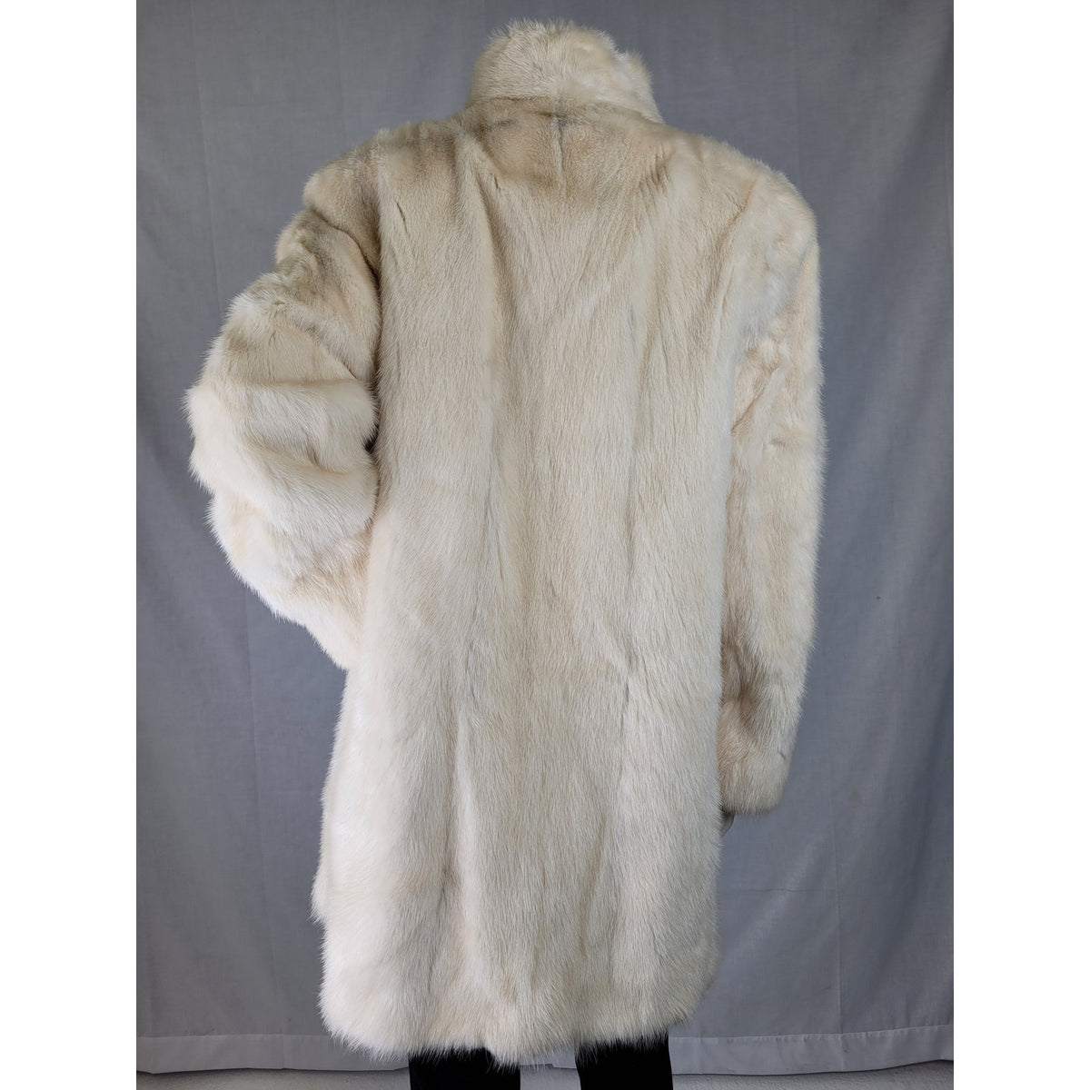 VTG 70s Ivory Mink Coat Open Front Mid-Length Women's Sz S/M