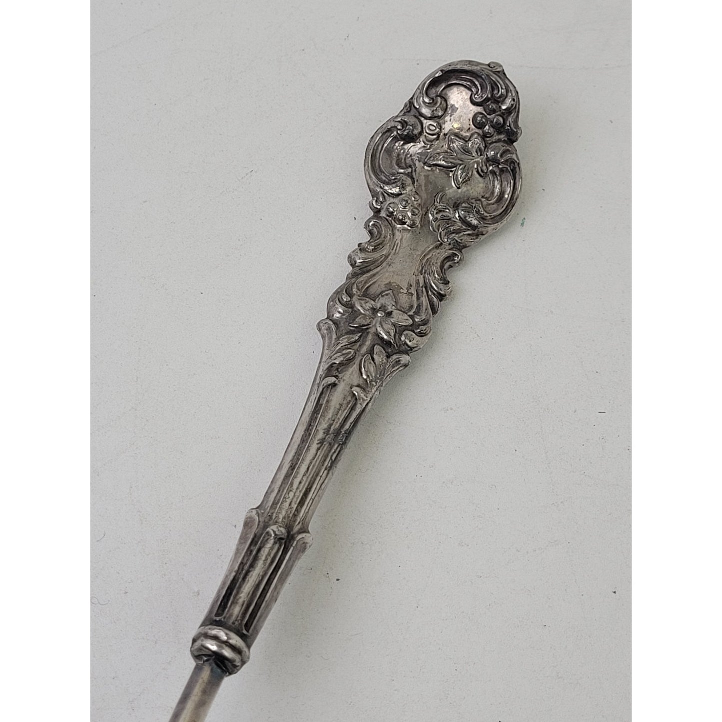 Antique Punch Ladle Intricate Handle Pattern Long Twisted Stem | 17 1/4"