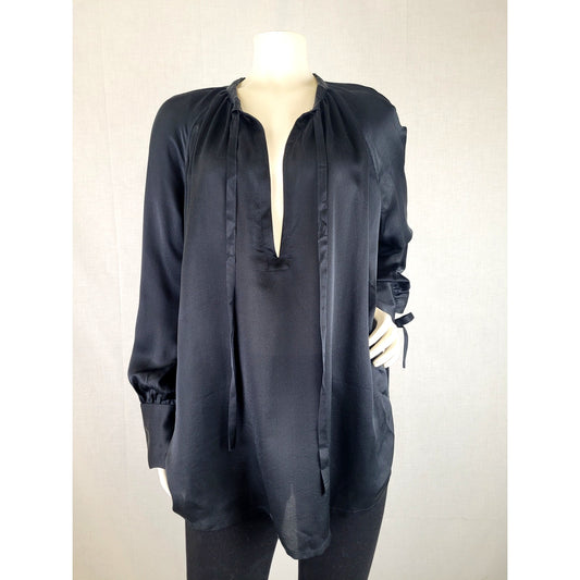 Club Monaco Shirred 100% Silk Blouse NWT Women's Sz M