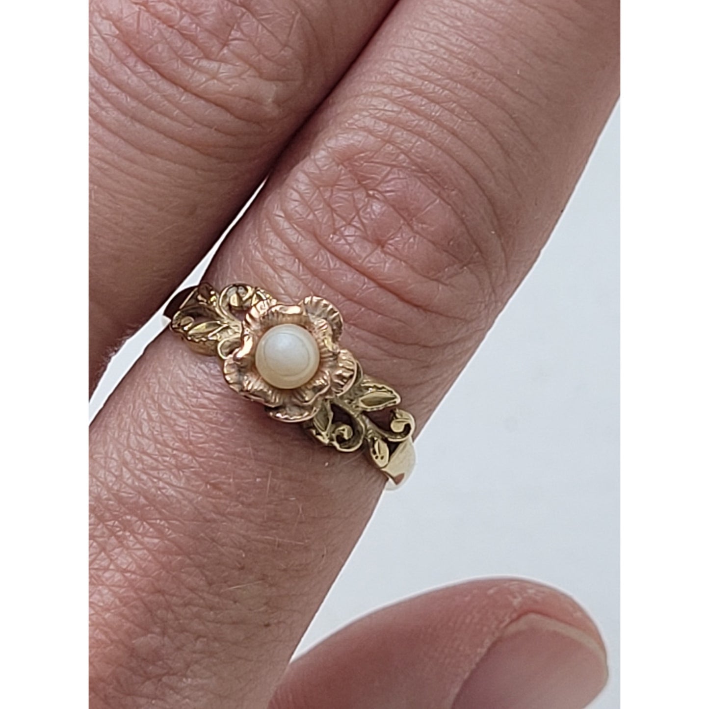 Vintage 14K Yellow & Rose Gold Beverly Hills Flower Ring Sz 8.25 | 2.87 grams