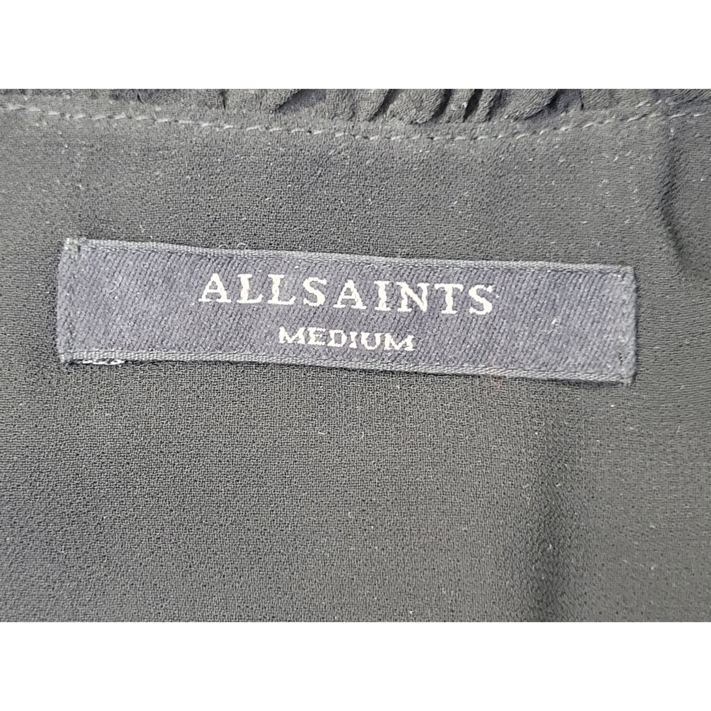 ALLSAINTS Keira Shimmer Flutter Sleeve Handkerchief Hem Dress Sz M