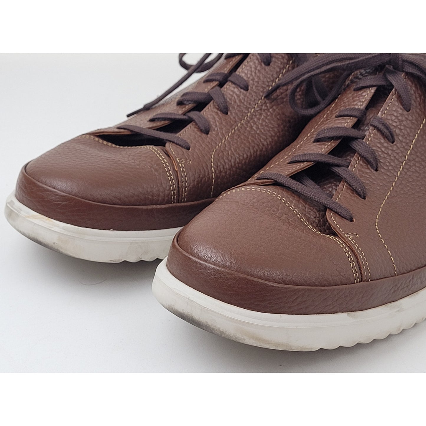 Mephisto Thomas Sneaker in Hazelnut w Textured Leather Upper Men's Sz 13
