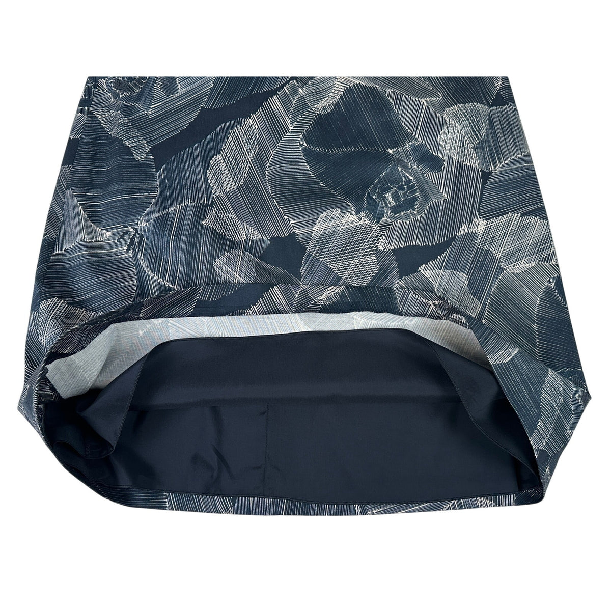 Hugo Boss Victyna Navy Blue Linear Floral Sketch A-Line Skirt Women's Sz 4 NWT