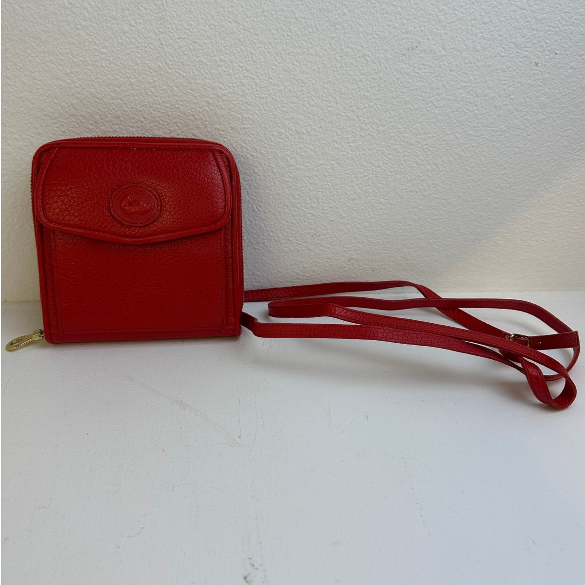Vintage Dooney & Bourke All-Weather Red Leather Convertible Belt Bag Crossbody