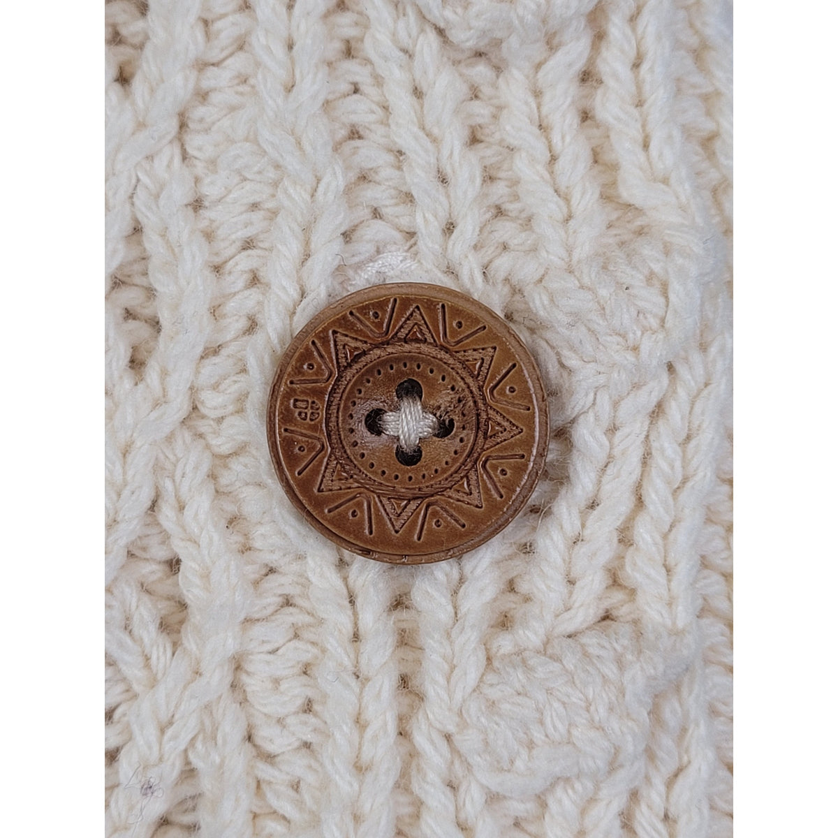 Anthropologie Rosie Neira Cream Cable Knit Cardigan Sweater Women's Sz XL NWT
