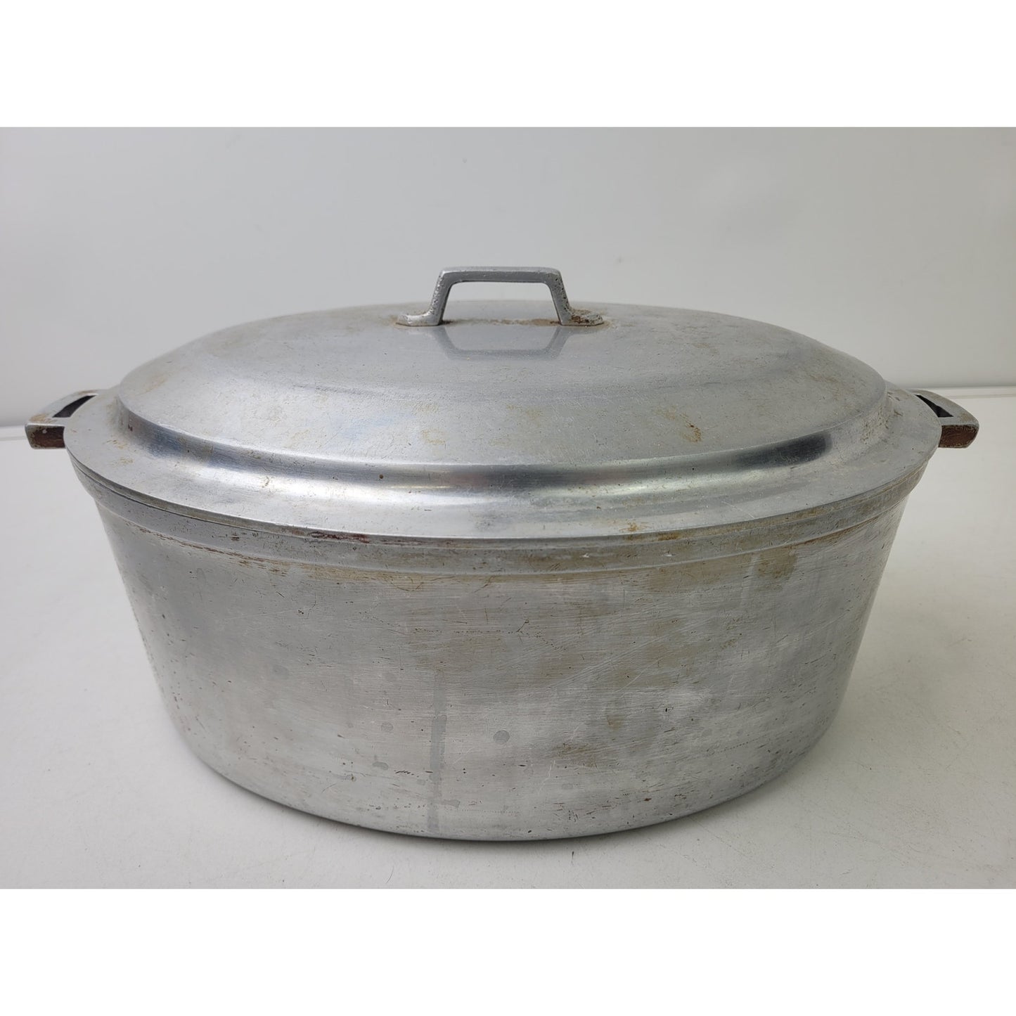 Vintage Miracle Maid Cookware 14.5" Cast Aluminum Oval Pot Oven Roaster w Lid