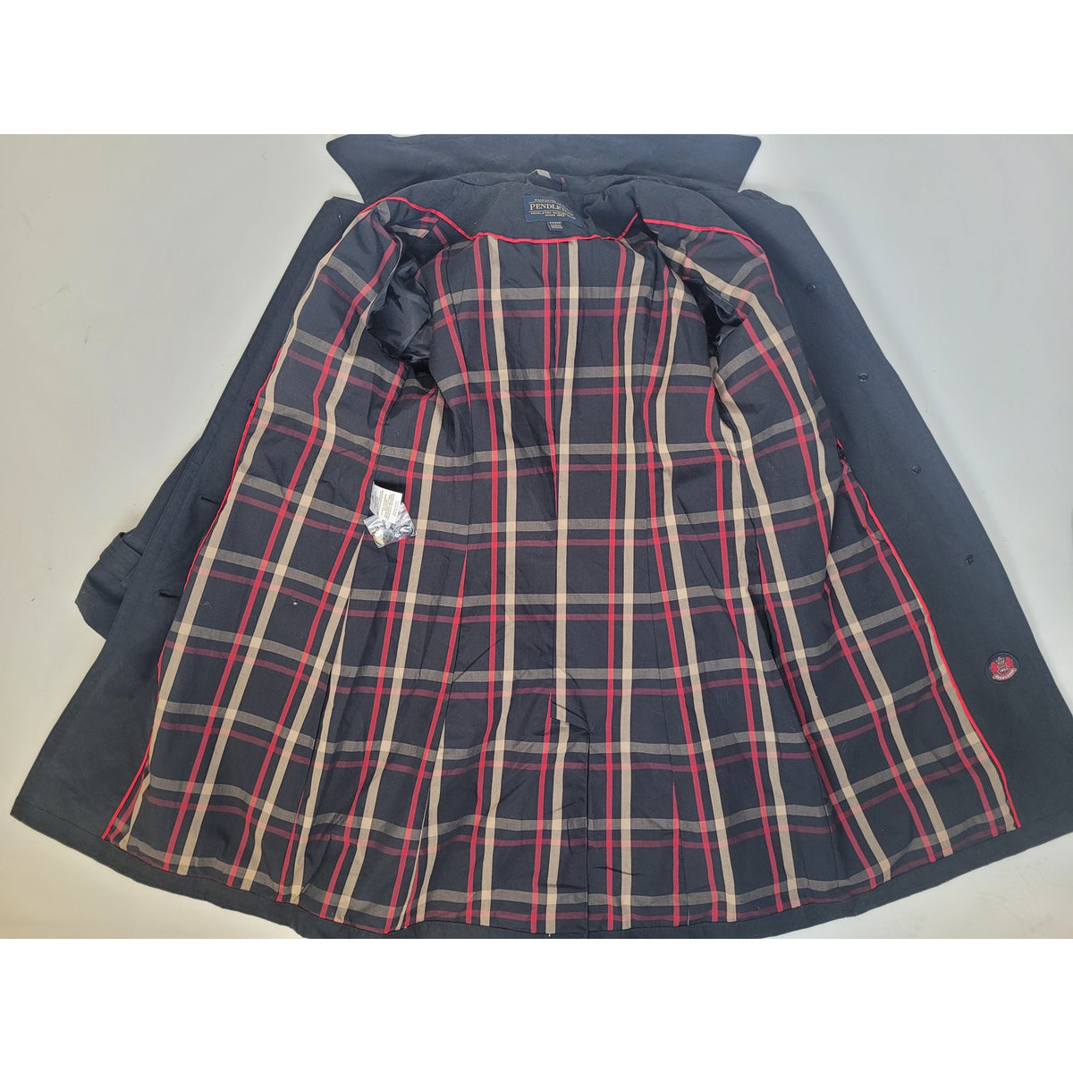 Pendleton Ladies' Waterproof Trench Coat Black Plaid-Lined Sz XS