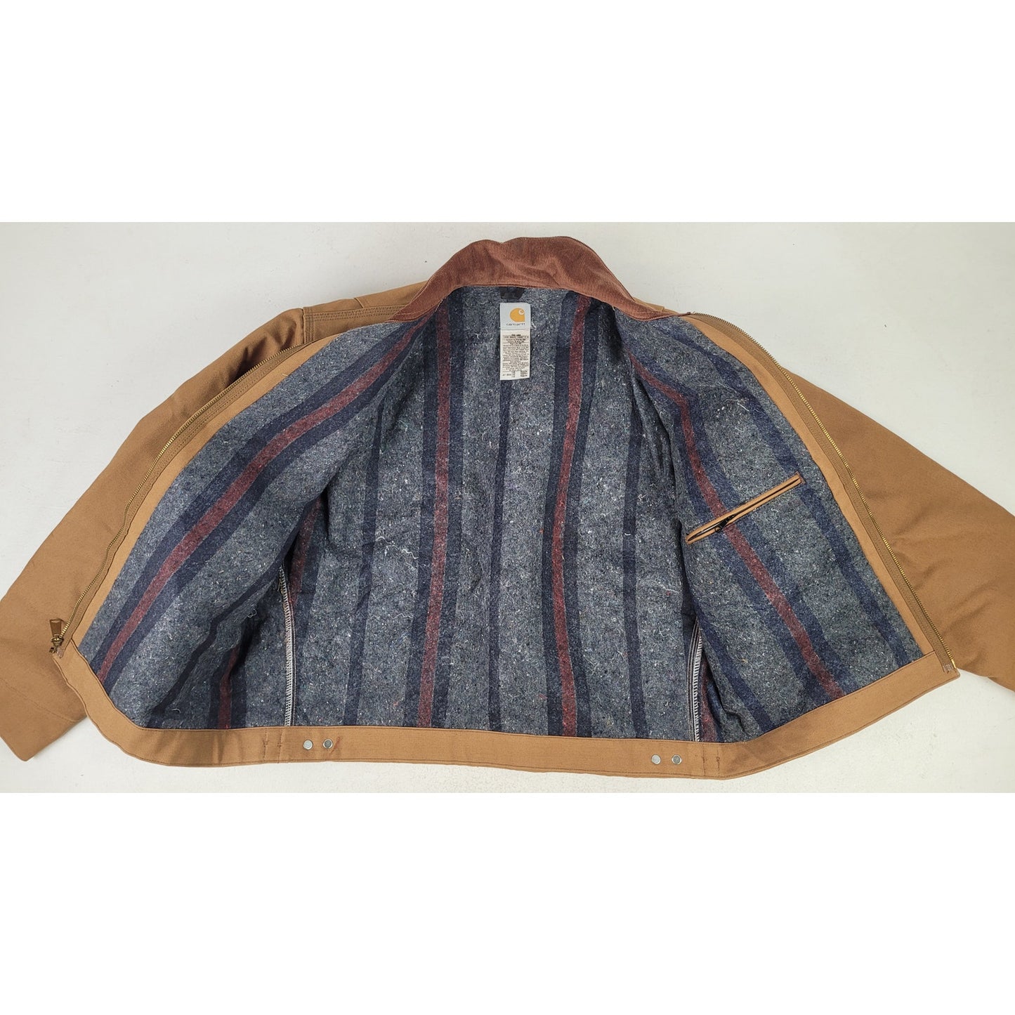 Vintage Carhartt J01 BRN Blanked Lined Detroit Jacket Men's Size 46 (XL) EUC