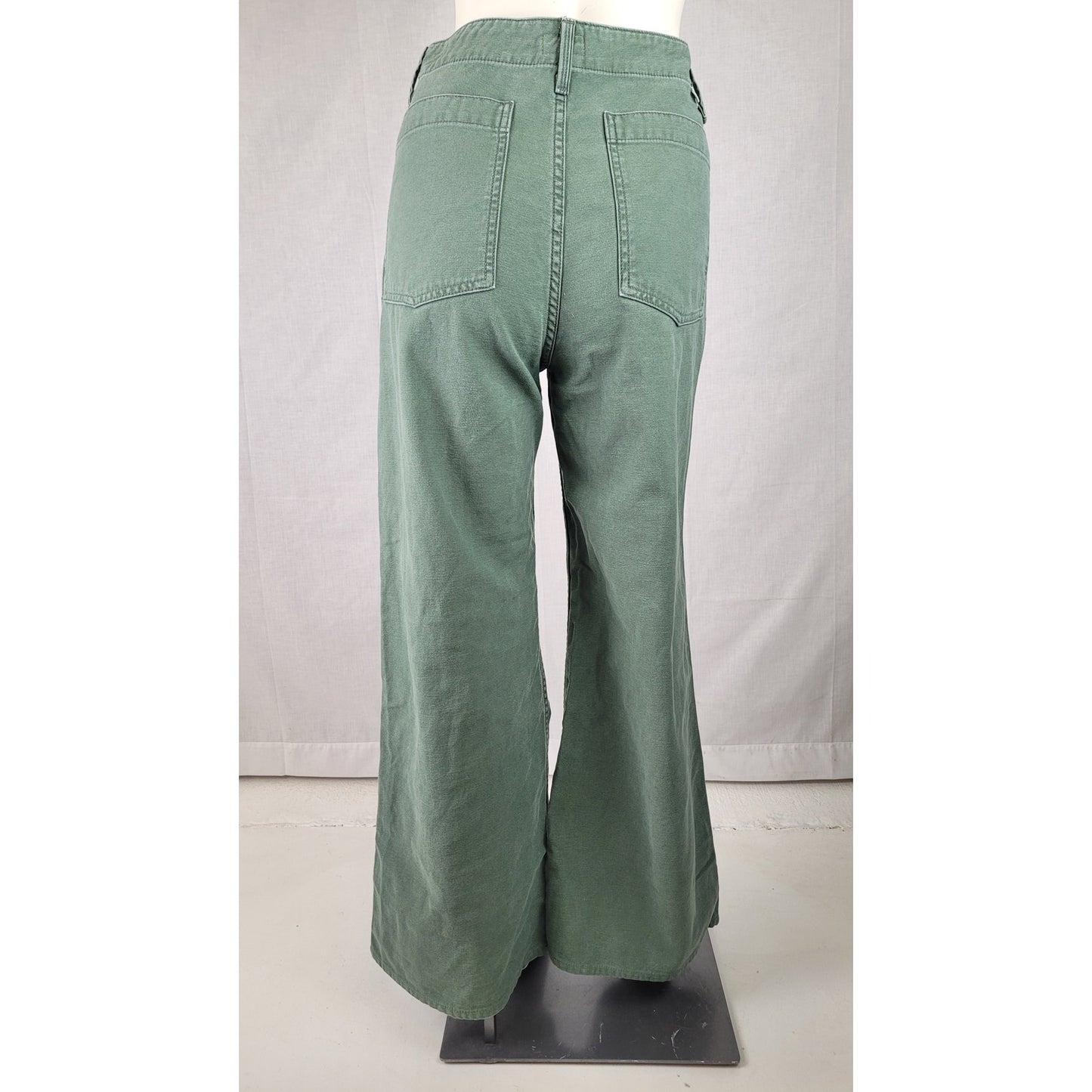 Mother Denim "The Major Sneak Roller" Pants High-Rise Wide Leg Button Fly Sz 27