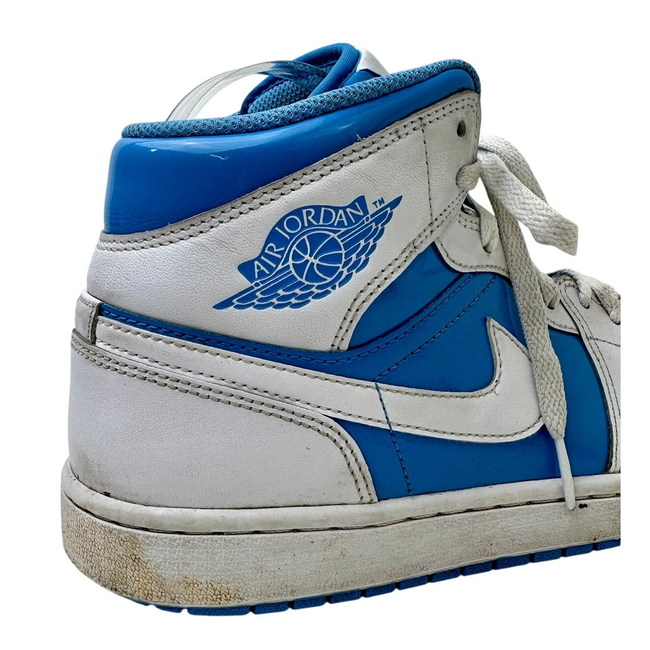 Nike Air Jordan 1 Mid Legend Blue Patent Leather Men's Sz 9