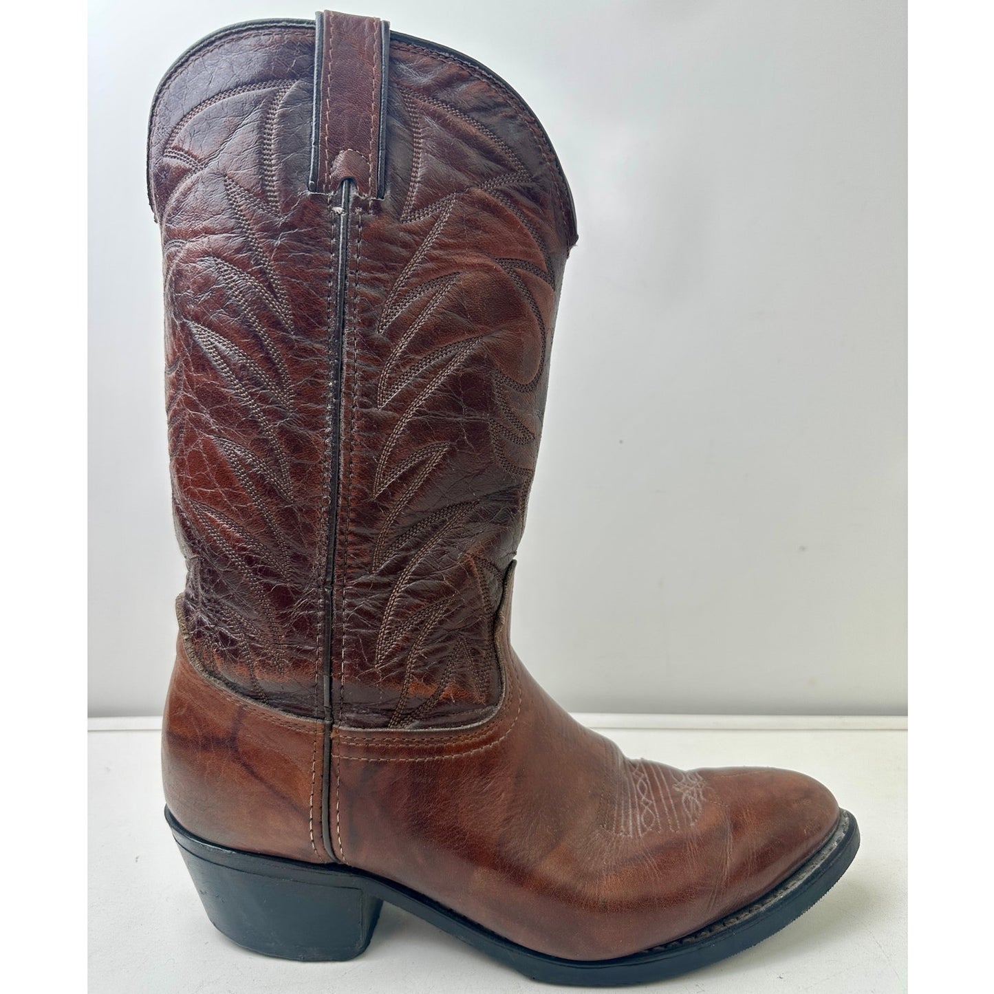 Vintage Durango Brown Leather Western Cowboy Boots Men's Sz 9.5