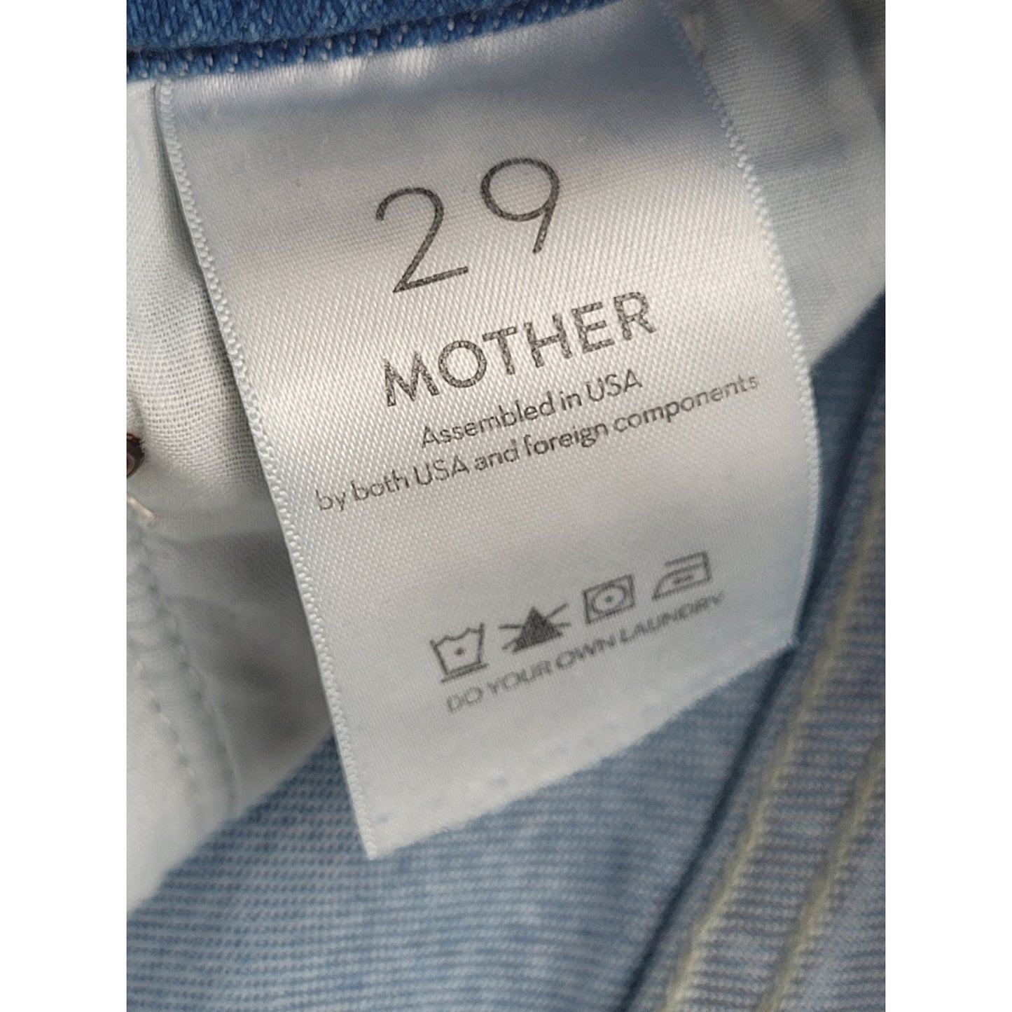 Mother The Insider Crop Step Fray Flare Jeans Medium Wash Distressed Sz 29