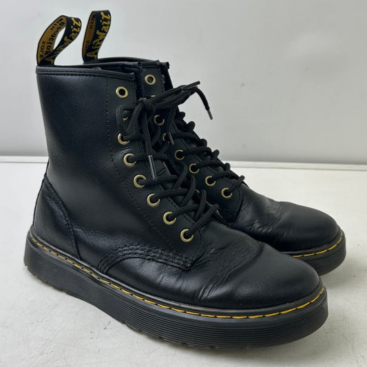 Dr. Martens Zavala Black Leather Combat Boots Women's Sz 8