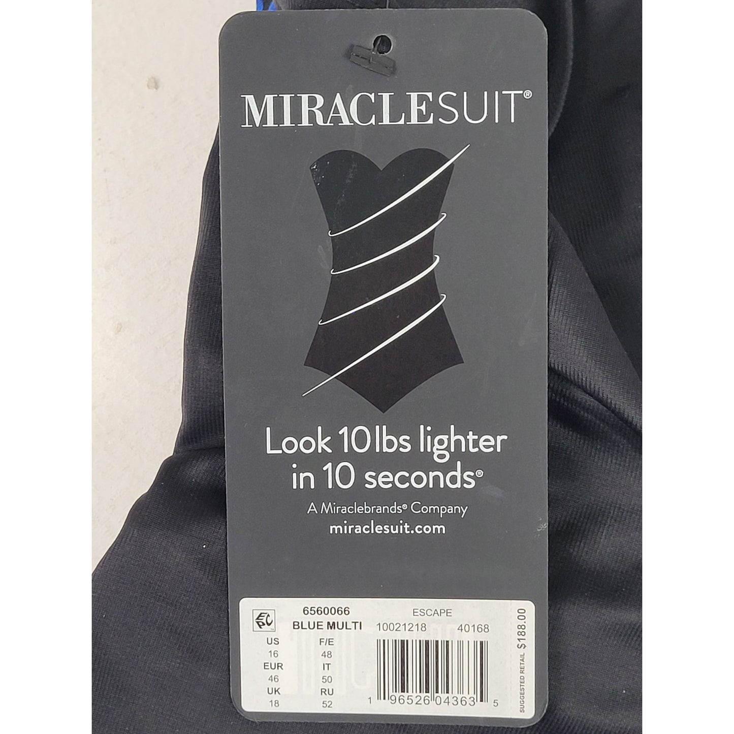 Miraclesuit Layered Escape Tummy Control One Piece Swimsuit Sz 16 | MSRP: $188