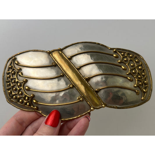 Vintage 70s Mixed-Metal Abstract Belt Buckle