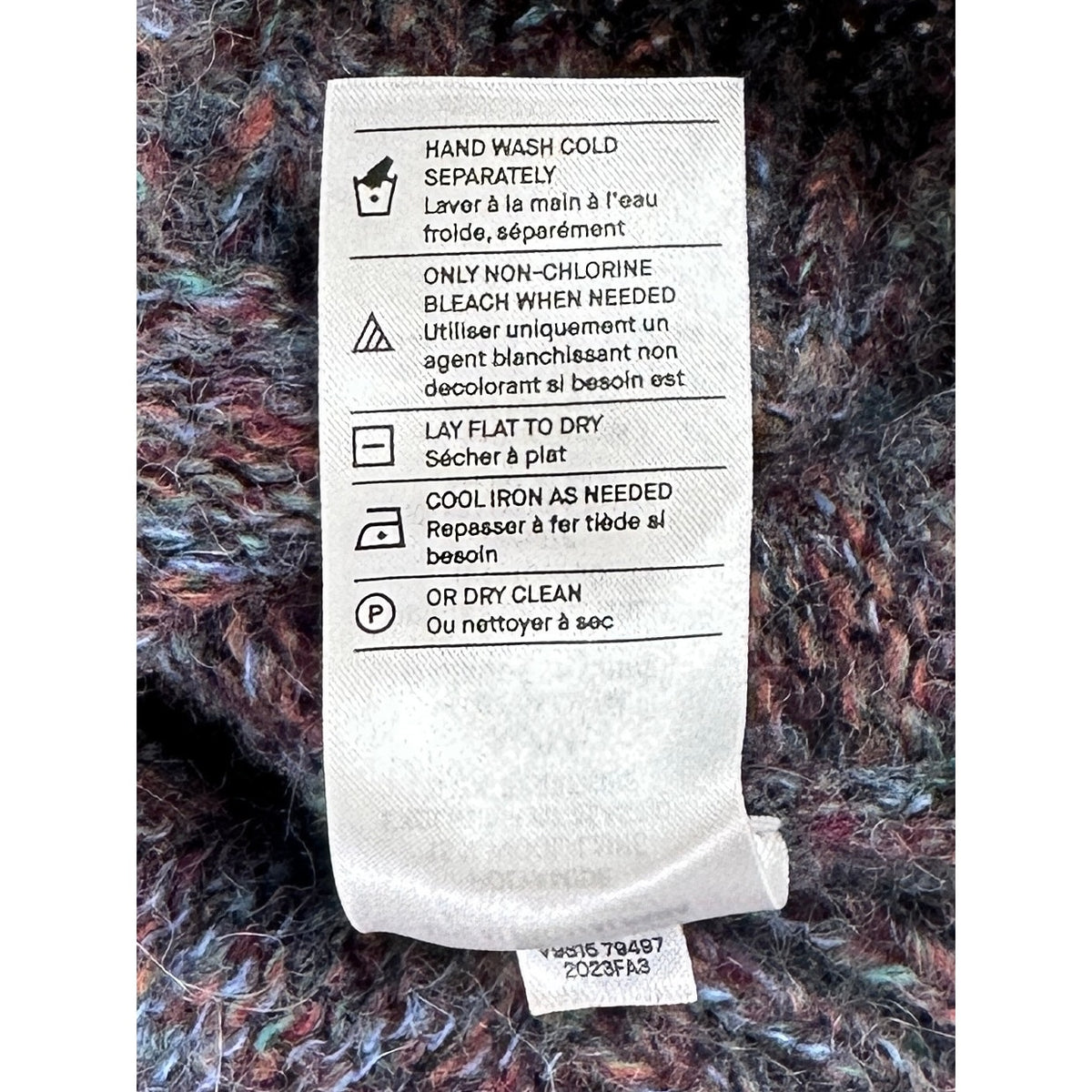 Vince Purple Marled Alpaca-Blend Crew-Neck Sweater Women's Sz M