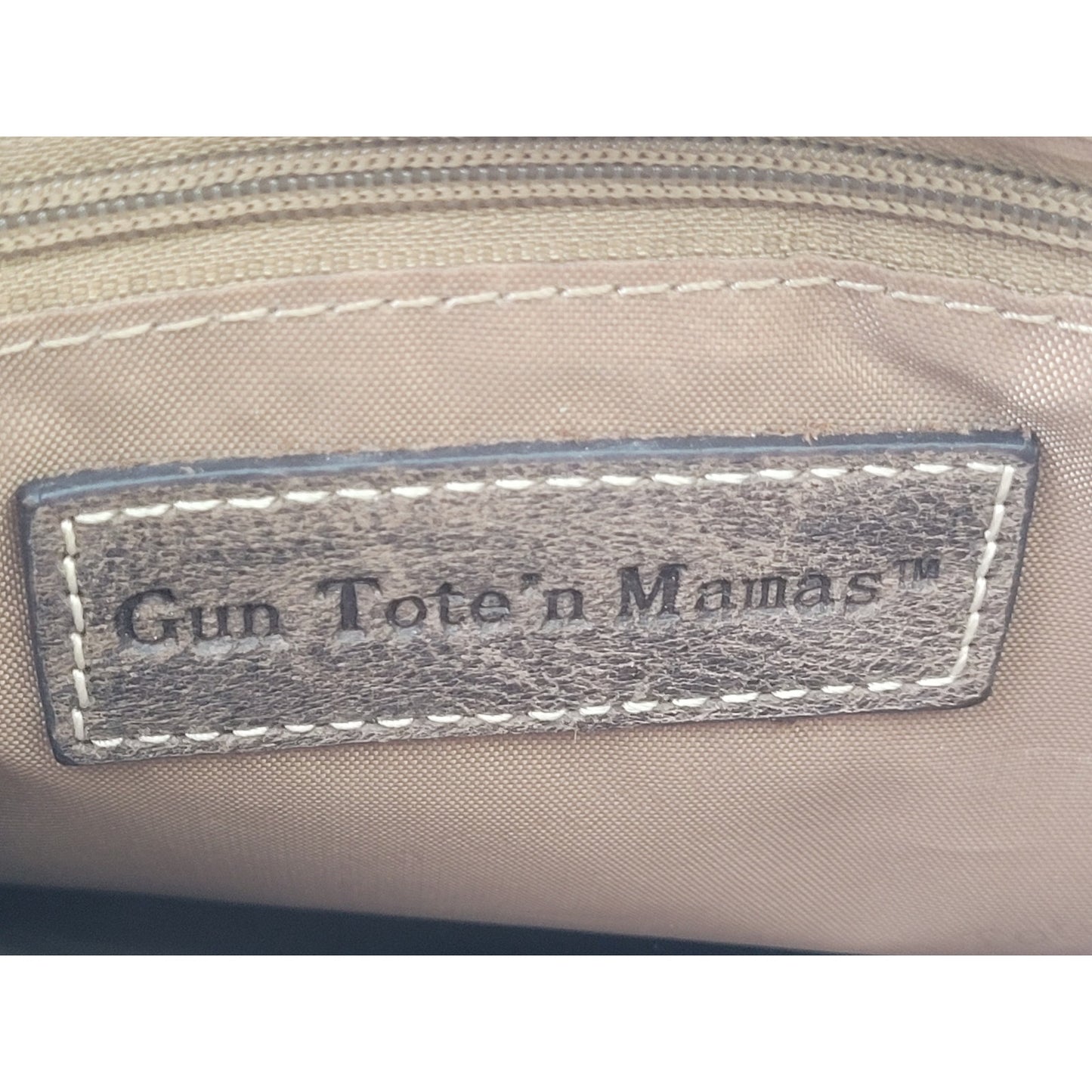 Gun Tote'n Mamas Buffalo Brown Leather Purse Adjustable Strap Made in USA