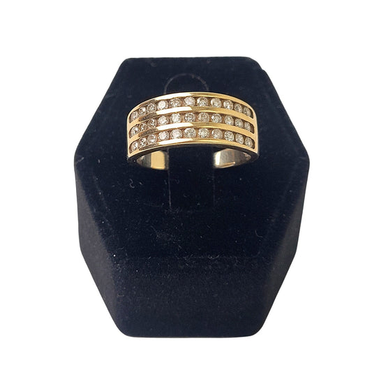 10K Solid Yellow Gold & Authentic Diamonds Ring Sz 7 | 4.14 grams