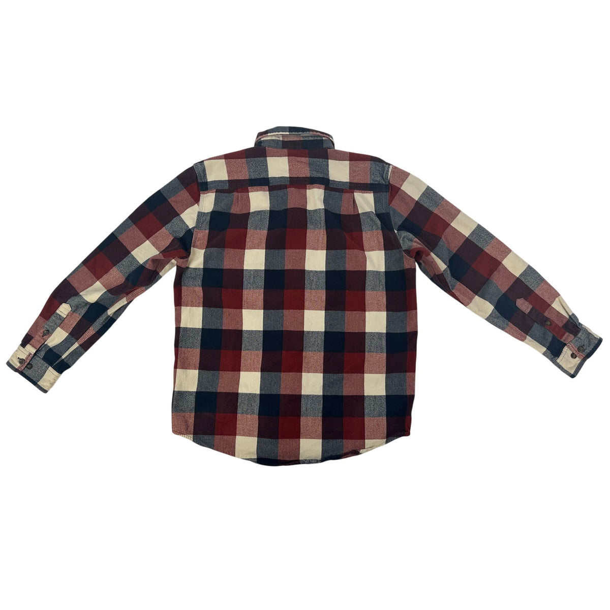 Carhartt Red/Blue/Cream Plaid Hubbard Heavyweight Flannel Plaid Shirt Men's Sz M