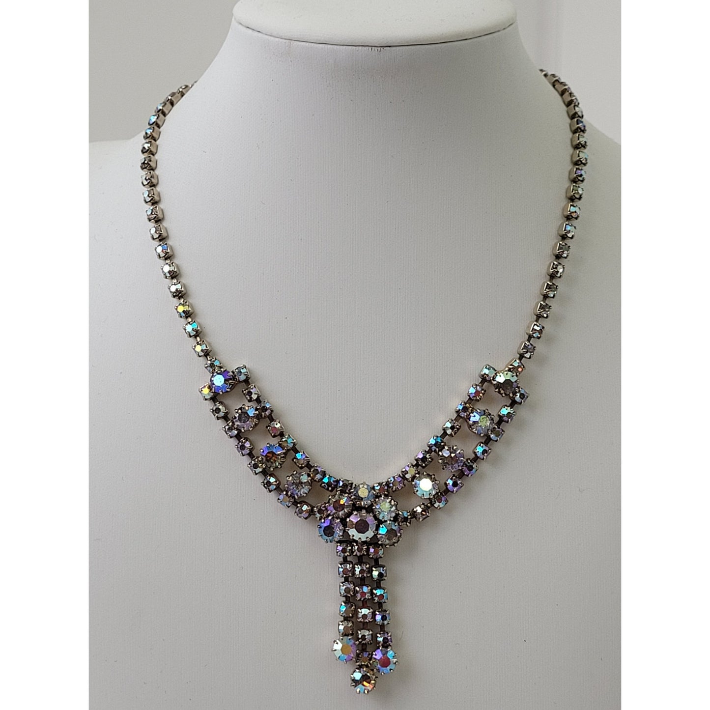 Vintage MCM Rhinestone Jewelry Lot | Pin, Necklaces, Earrings