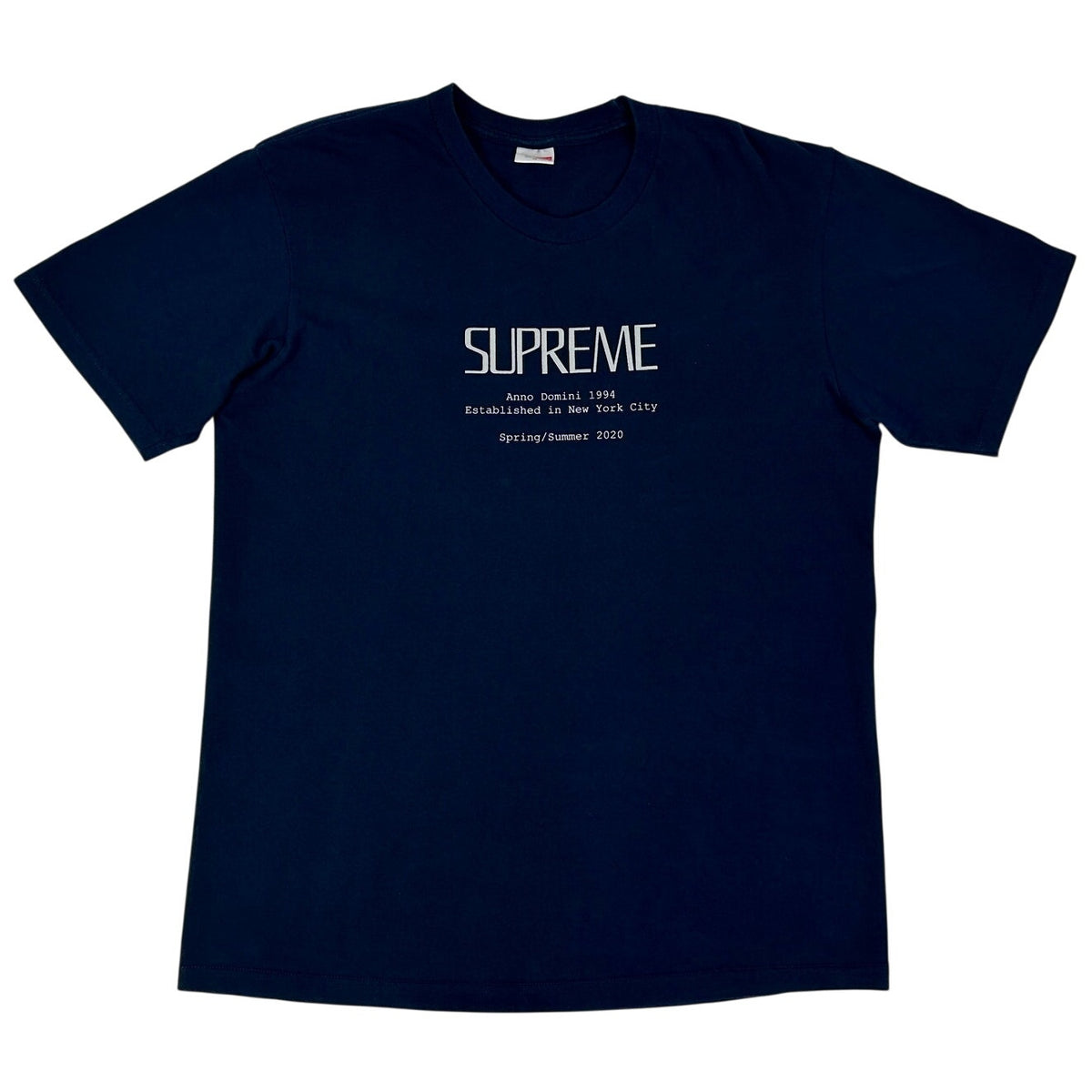 Supreme SS20 Anno Domini Navy Blue Tee Men's Sz M