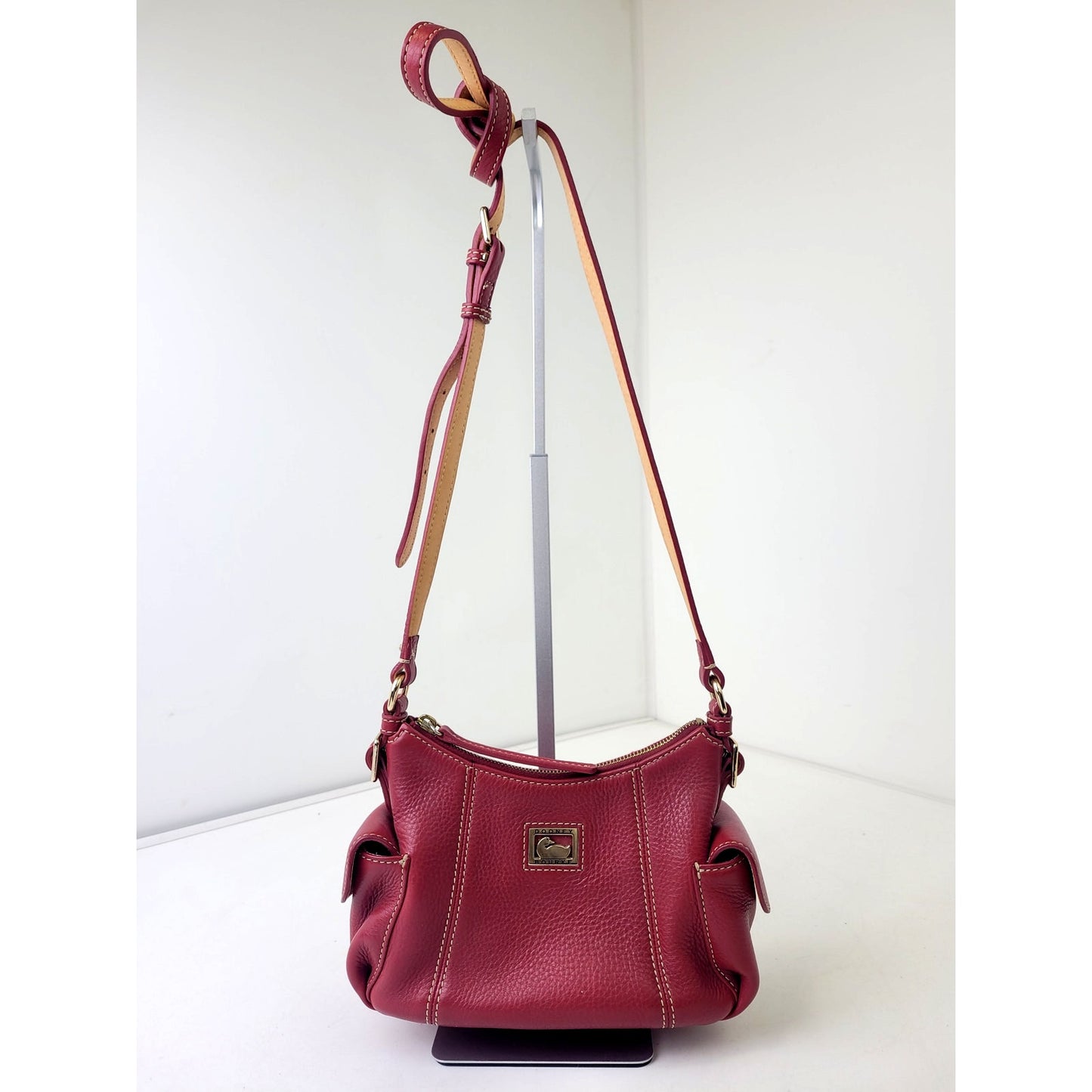 Dooney & Bourke Red Pebble Leather Crossbody Small Bag