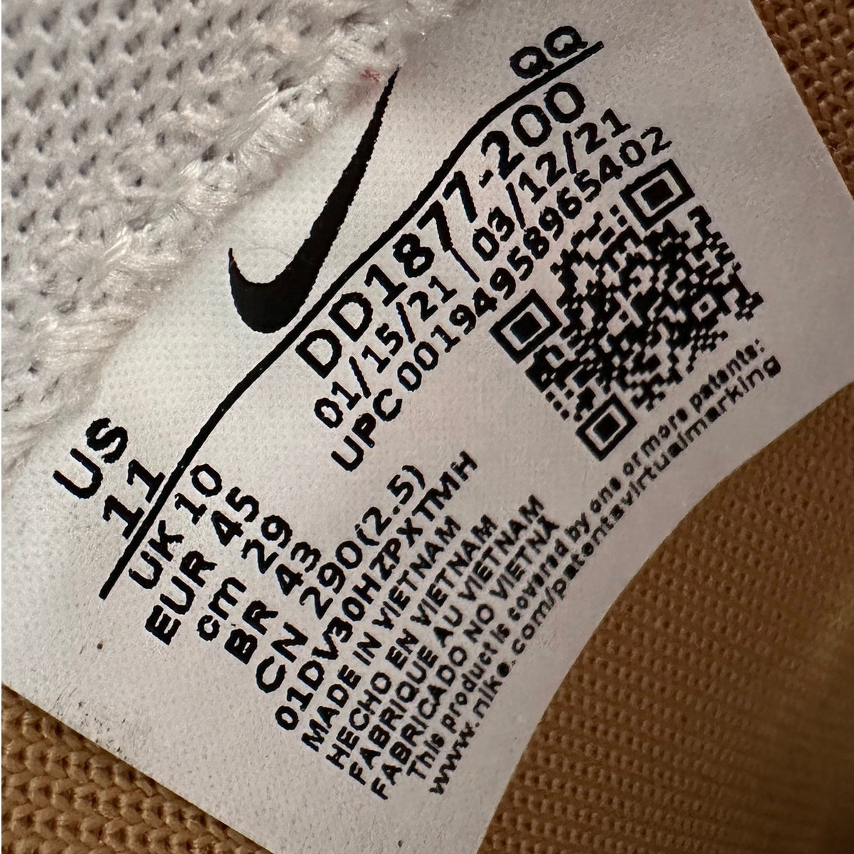 Nike Blazer Low x Sacai British Tan Sneakers Men's Sz 11