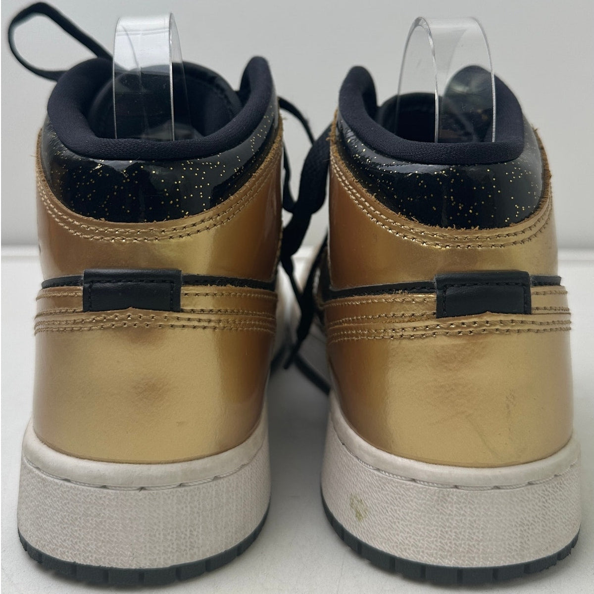 Nike Air Jordan 1 Mid SE GS Metallic Gold Black Sneakers Youth Sz 6