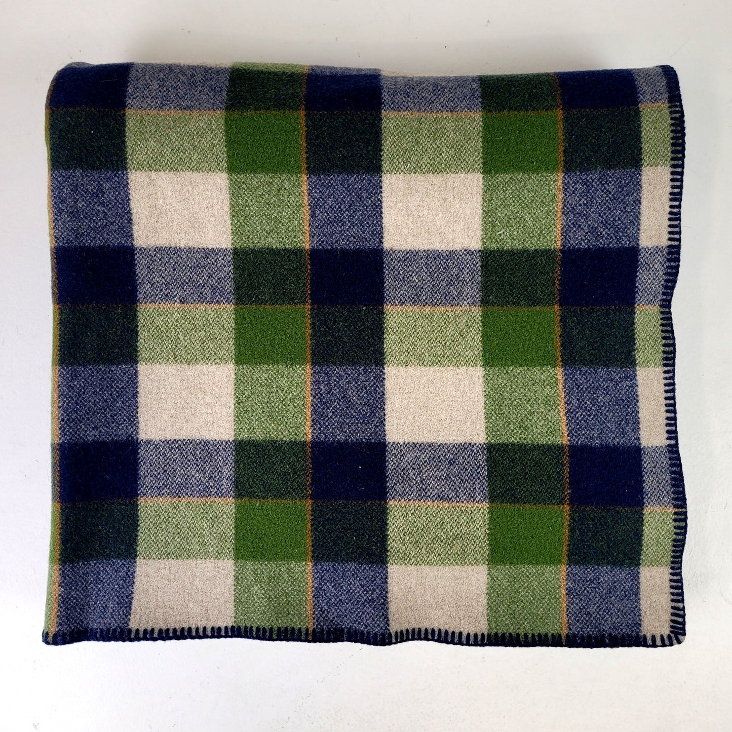 Pendleton Home Collection Queen Wool Blanket Blue Green Beige Plaid