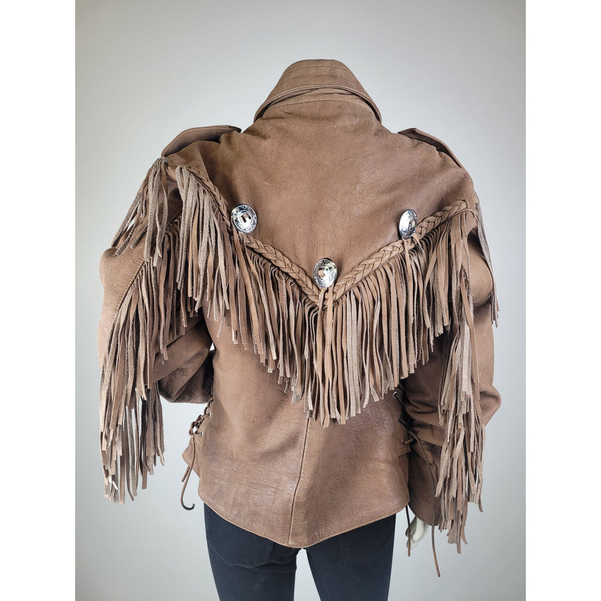 Vintage Wilsons Leather "Open Road" Cropped Fringe Leather Jacket Women's Sz XL
