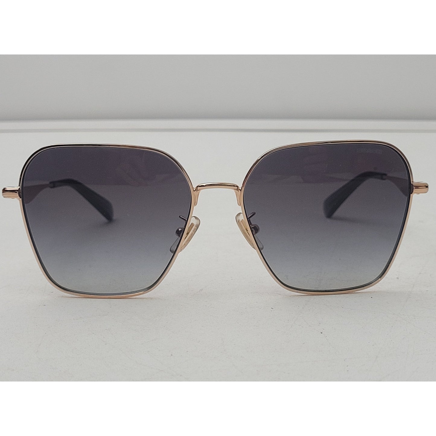 Coach HC7168 Shiny Rose Gold Geometric Sunglasses