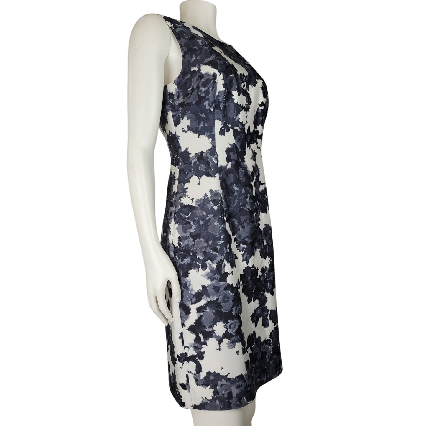 Kate Spade New York Leena Cotton Silk Black & White Sheath Floral Dress Sz 4