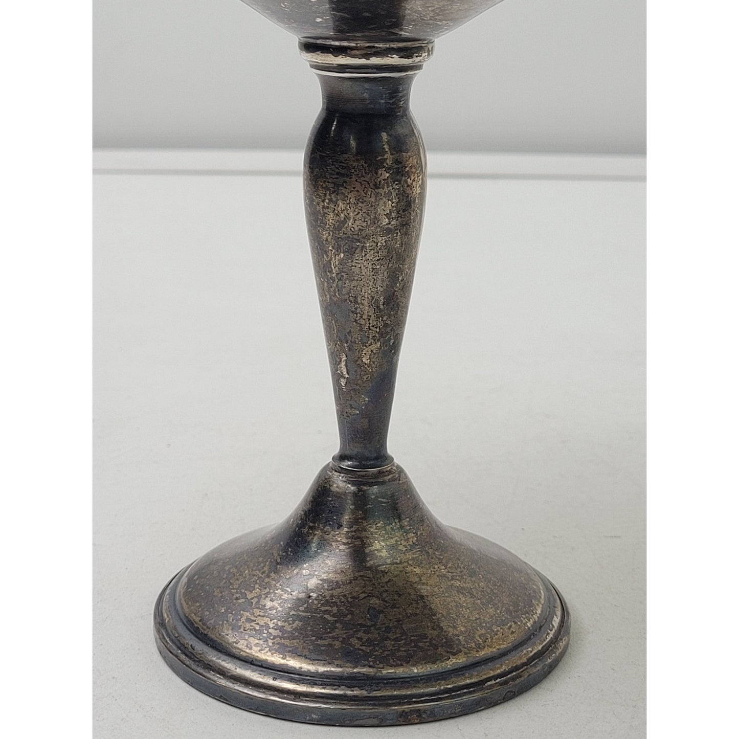 Vintage Sterling Silver Weighted Compote Pedestal Dish ft Pierced Lattice Border