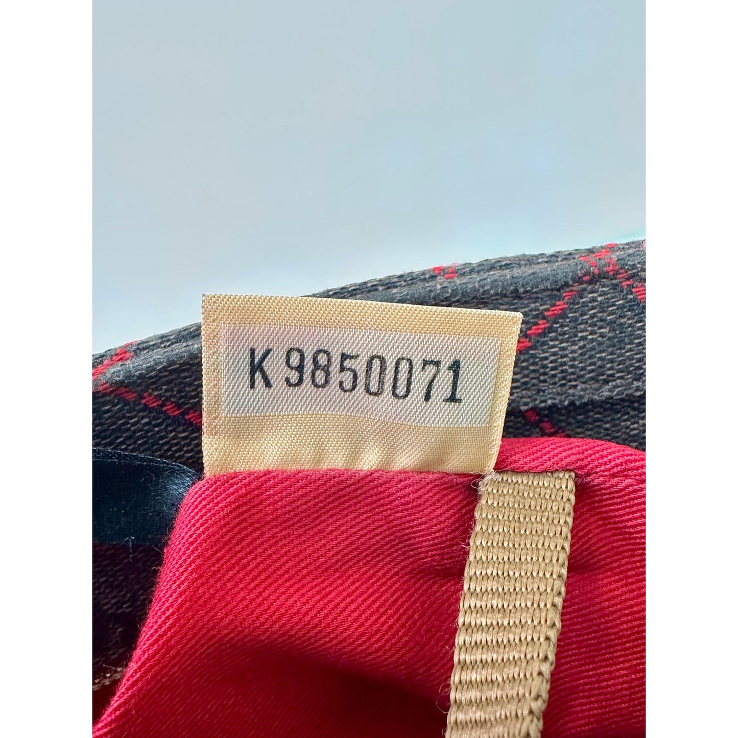 Dooney & Bourke Gretta Signature Brown / Red Monogram Coated Cotton Purse