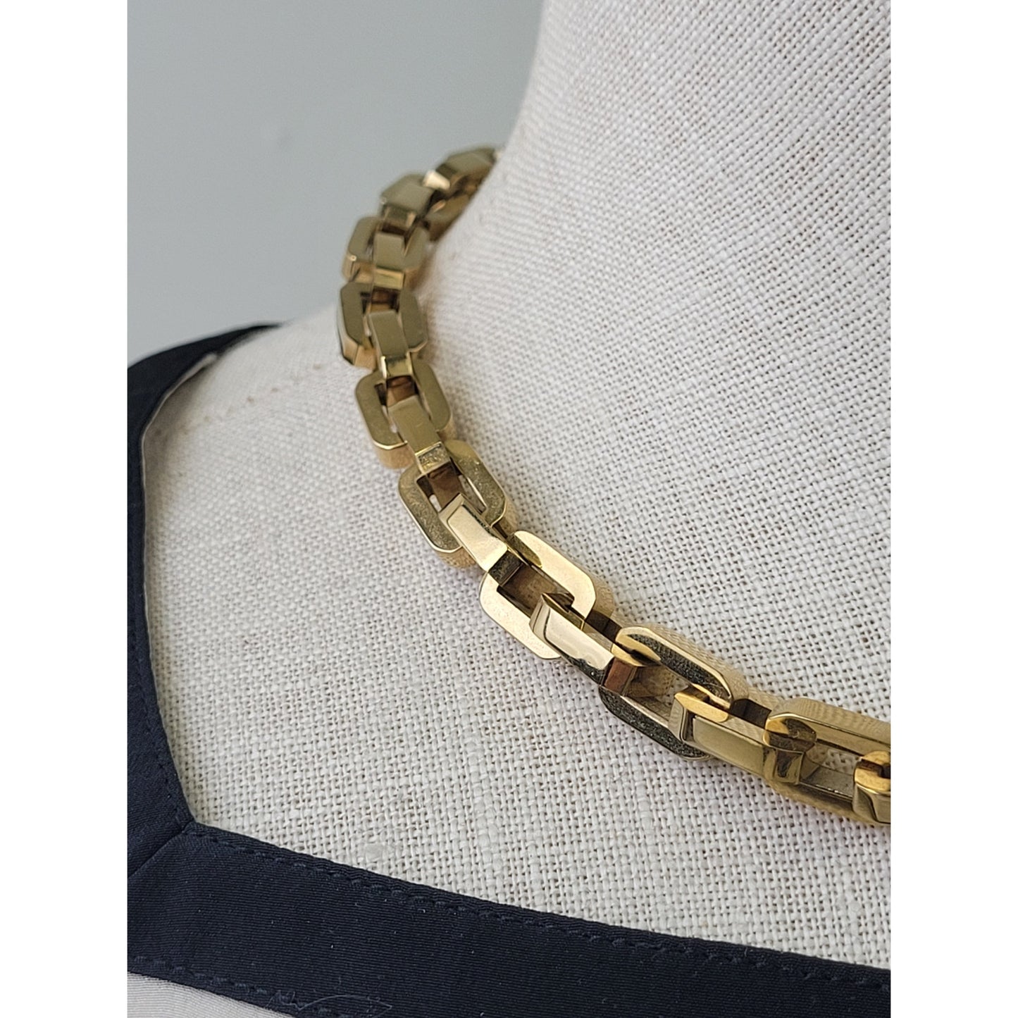 Eddie Borgo Supra Link Collar Necklace 12K Gold-Plated Rectangular Links | 17"