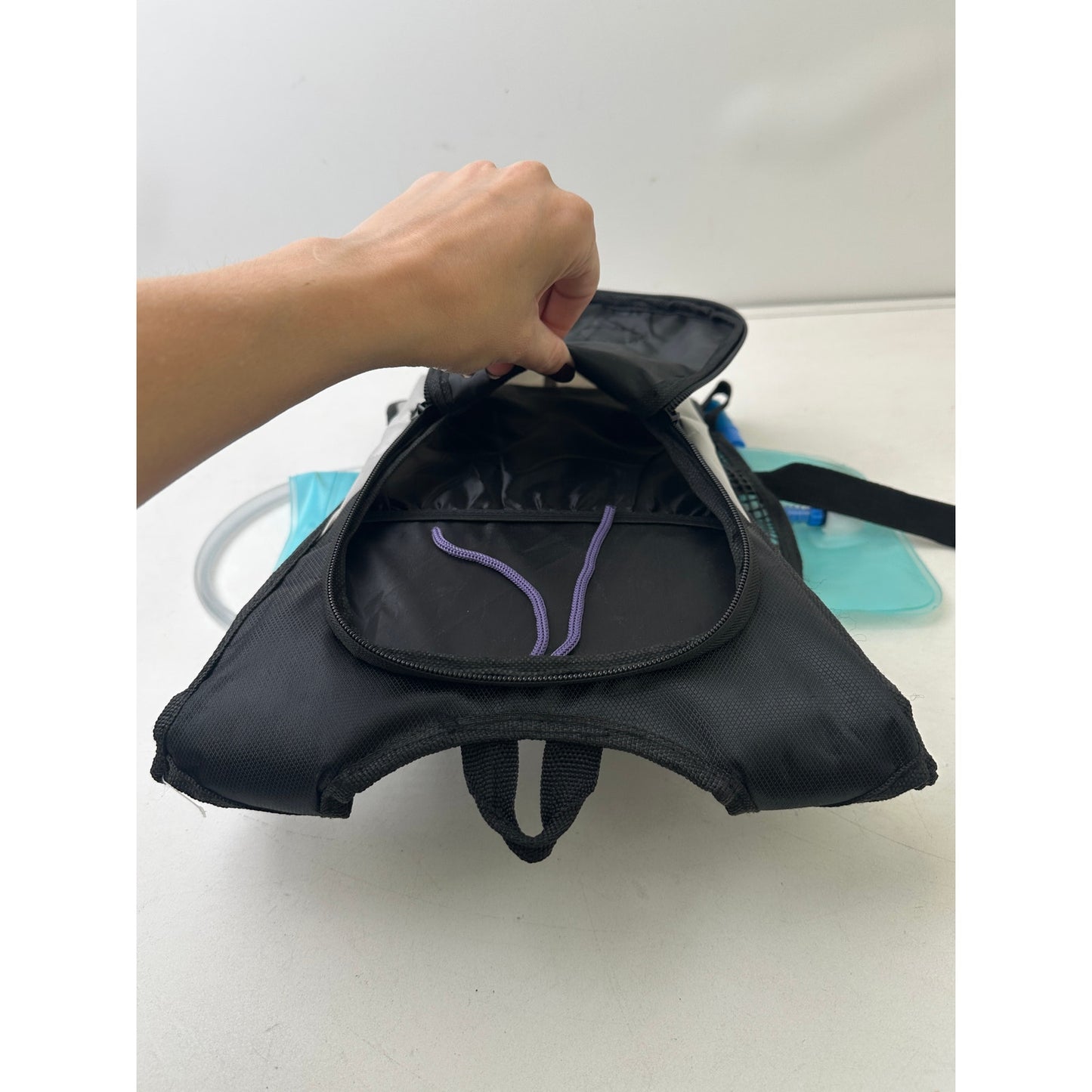 Juboury Lightweight Black/Silver Hydration Backpack W/ 2L Water Bladder