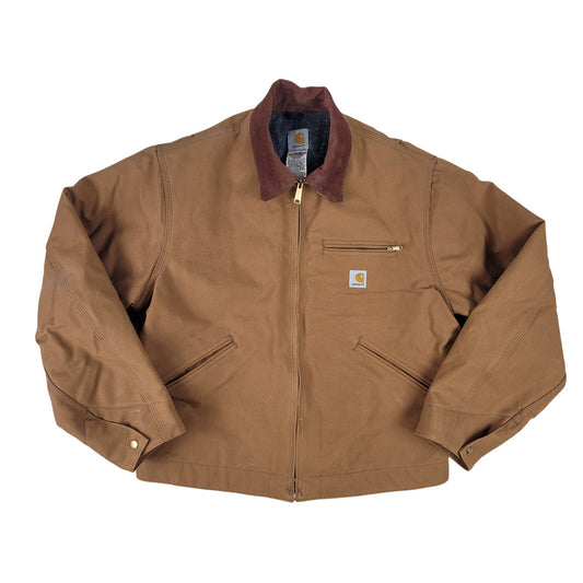 Vintage Carhartt J01 BRN Blanked Lined Detroit Jacket Men's Size 46 (XL) EUC